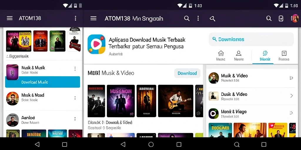 Antarmuka user-friendly ATOM138 dengan fitur Download Musik.