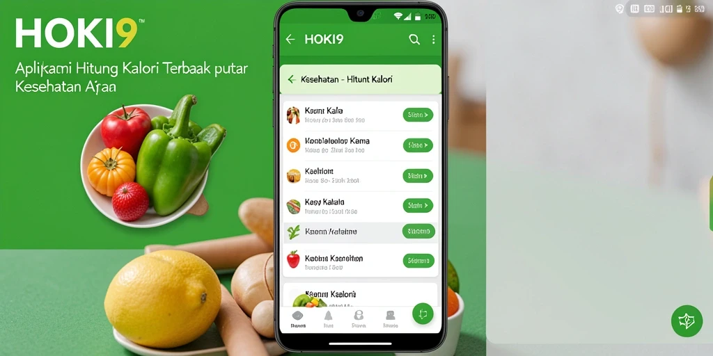Antarmuka aplikasi HOKI9 untuk menghitung kalori dengan mudah.