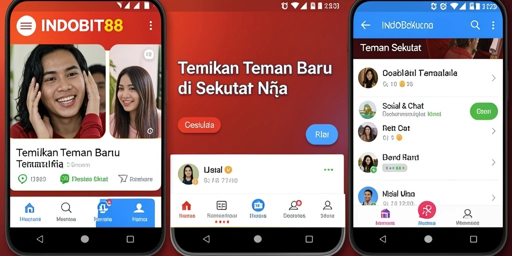 Tampilan antarmuka aplikasi INDOBIT88 yang interaktif dan modern.