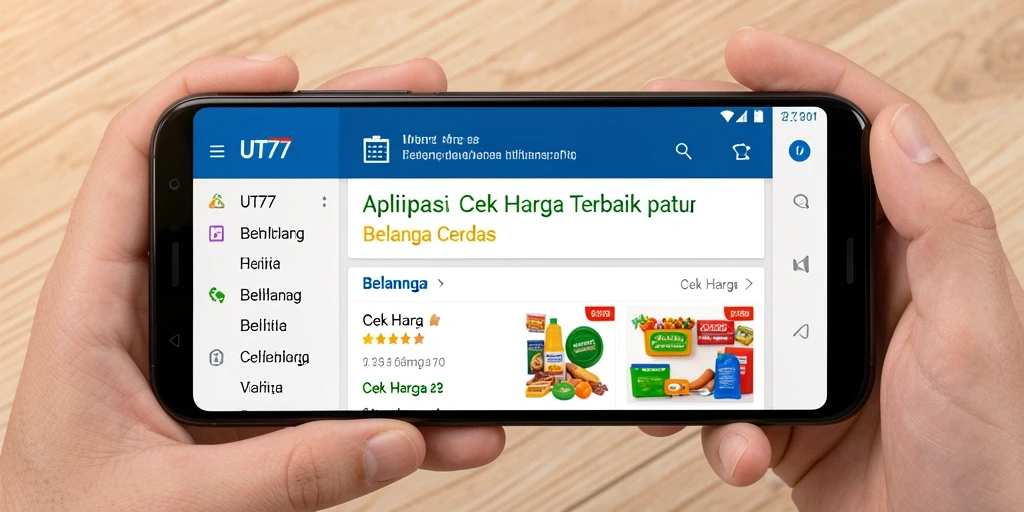 Tampilan antarmuka aplikasi UT77 untuk cek harga produk.